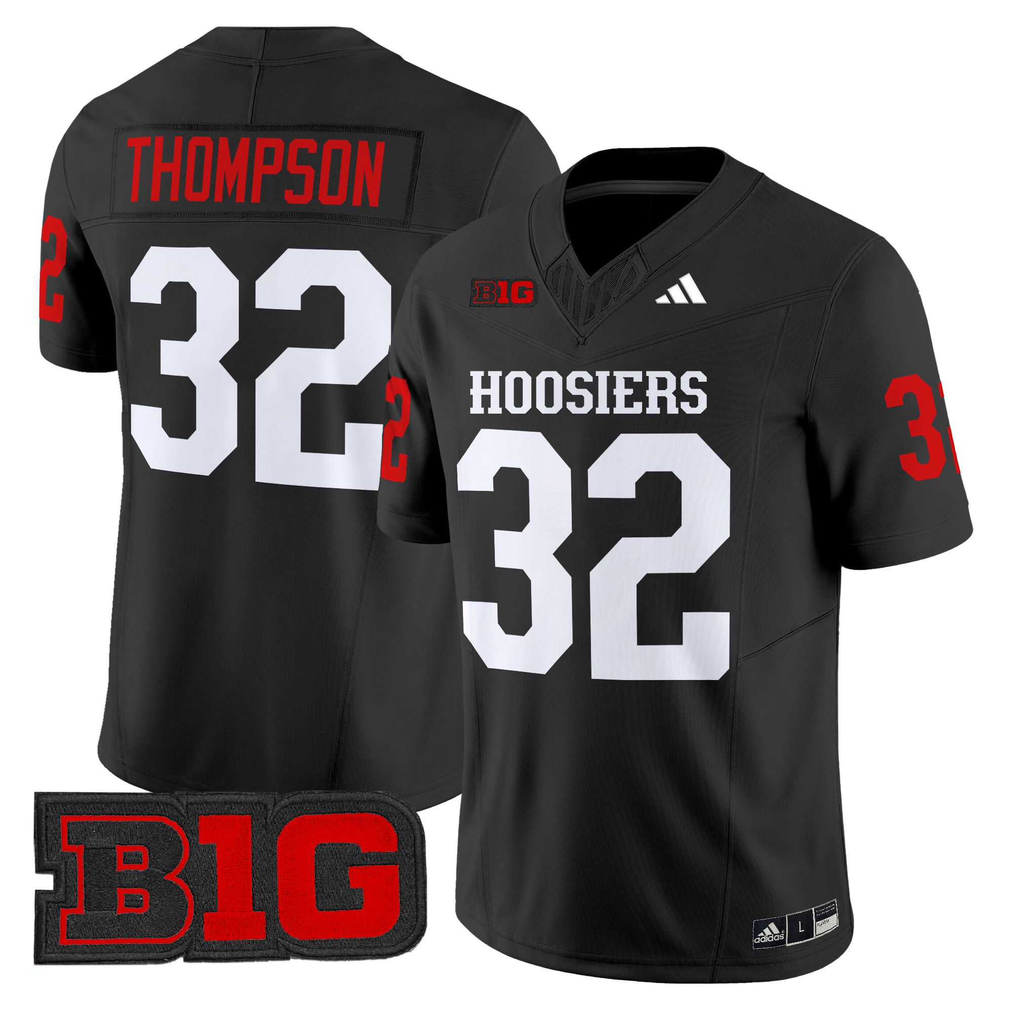Men Indiana Hoosiers 32 Thompson Black 2024 Vapor Limited NCAA Jersey style 1